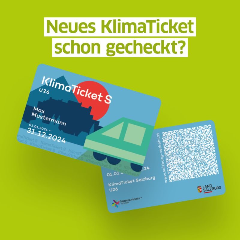 KlimaTicket Salzburg als Plastikkarte mit QR Code